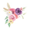 Watercolor Flowers Florals Painted Spring Summer Feathers