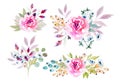 Watercolor flowers illustration. composition.