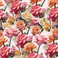 pattern with colored gentle roses Royalty Free Stock Photo