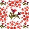 Watercolor flowers pattern Royalty Free Stock Photo