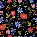 Watercolor, flowers seamless pattern