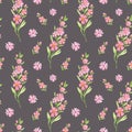 watercolor flowers. Watercolor seamless pattern with wildflowers.