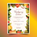 watercolor flyer invitation template thanksgiving celebration vector illustration