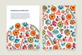Watercolor flyer template with confectionery