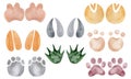 Watercolor footprints. Animal tracks. Royalty Free Stock Photo