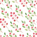 Watercolor fores berry seamless pattern