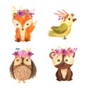 Watercolor forest animal children illustration Royalty Free Stock Photo