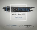 Black Friday sale discounts blue vector banner for technology web advertisement