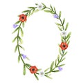 Oval flower frame