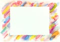 Watercolor frame pattern with bright colorful diagonal strokes