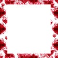 Watercolor frame. Red hearts. Happy Valentine`s day background. Royalty Free Stock Photo