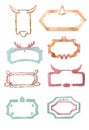 Watercolor Frames With Horns