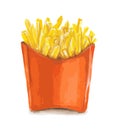 Watercolor french fries.