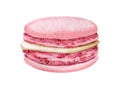 Watercolor French macaroons cookies illustration