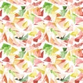 Watercolor Fresh Colorful Triangles Seamless Abstract Pattern