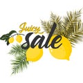 Summer Sale Poster With Lemon, Vector Illustration