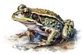 Watercolor frog illustration on white background Royalty Free Stock Photo