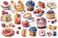 Watercolor Frozen Sweets Clipart. high resolution, Isolate on white Background.