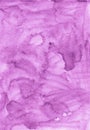 Watercolor fuchsia background texture painting. Vintage watercolour pink-purple color backdrop. Stains on paper