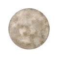 Watercolor full Moon illustration. Mystical vintage brown cosmic round shape isolated on white background. Magic Earth