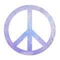 watercolor galaxy abstract peace symbol on white background. Royalty Free Stock Photo