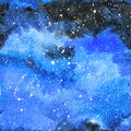 Watercolor galaxy illustration. Seamless pattern.