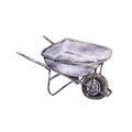 Watercolor garden iron cart