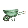 Watercolor garden iron cart