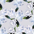 Watercolor gardenia pattern