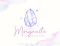 watercolor gemstone logo design