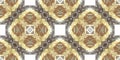 Watercolor Geometric Pattern. Aged Decorative Artwork. Artistic Optical Repeat.