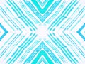 Watercolor Geometric Pattern. Aqua Zig Zags Pattern. Azure Ceramic Tile. Bohemian Optical Repeat.