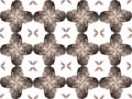 Kaleidoscope Shapes. Brown Floral Pattern. Watercolor Tile. Soft Stain Tile.