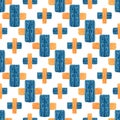 Watercolor geometric seamless pattern. Modern textile design with ethnic cross ornament