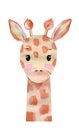 Watercolor giraffe portrait. Royalty Free Stock Photo