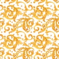 Golden baroque rich luxury vector pattern