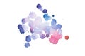 Watercolor, gouache paint. Blue Abstract stains splatter splashes with rough texture. Royalty Free Stock Photo