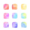 Watercolor gradient icons wallpaper with travelling and plants theme Royalty Free Stock Photo