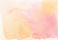 Watercolor gradient pastel orange-pink background texture, hand painted. Aquarelle ombre light peach and rose colors backdrop Royalty Free Stock Photo