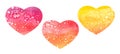 Watercolor gradient texture hearts