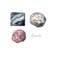 Watercolor Granite stones. Drawing by watercolor, hand drawn illustration