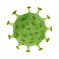 Watercolor green bright bacteria in cartoon style isolated on white background. For various health, medical products etc
