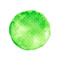 Watercolor green flyspecked stain on white. Royalty Free Stock Photo