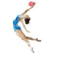 Watercolor gymnast with a ball