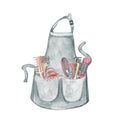 Watercolor Hairdressing illustration. Barber shop set. Hand-drawn Hairdresser tools. Perfect for your logo.
