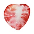 Watercolor half strawberry Royalty Free Stock Photo