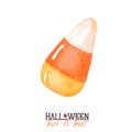 Watercolor Halloween candy corn. Candy corn isolated on white background. Trick or treat Royalty Free Stock Photo