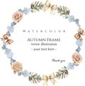 Watercolor halloween rose wreath template vector design Royalty Free Stock Photo