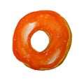 Watercolor halloween theme donut with orange glaze
