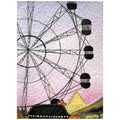 watercolor hand drawing watercolor illustration amusement park, ferris wheel Royalty Free Stock Photo